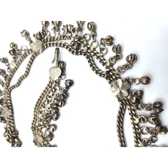 Vintage Silver-Tone Chain Belt with Hearts, Clubs & Dangling Bells 38" musical - Picture 5 of 6